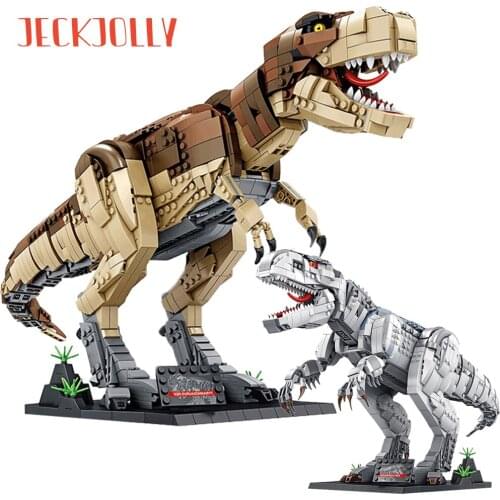 Jurassic Dinosaur World T-rex MOC Creative Model Building Blocks Small Brick Sets Gifts for Childrens Christmas Birthday Toys