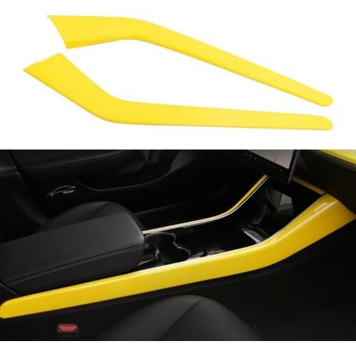 1 Set 4 Colors ABS Carbon Fiber Car Gear Shift Box Side Central Control Decor Interior Accessories for Tesla Model3 2017-2020