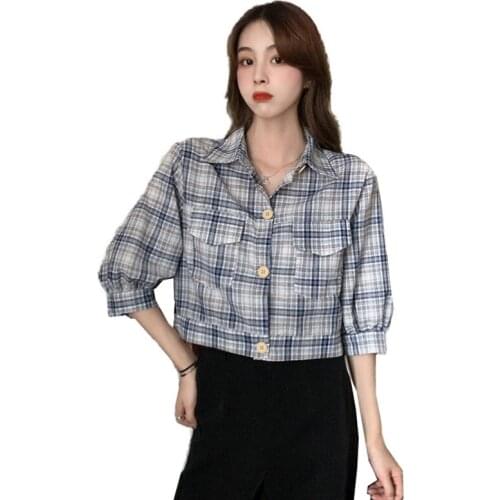 Womens Coat New 2021 Spring Ladies Jacket Short Single Breasted Check Thin Autumn Outerwear Female Tops Sun Protection Clothing
