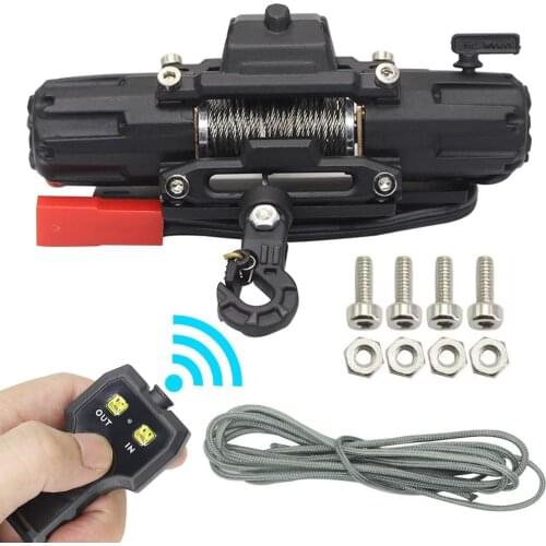 Metal Automatic Winch Wireless Remote Controller System for 1:10 RC Crawler Car Axial Traxxas TRX4 trx6 SCX10 90046 Redcat