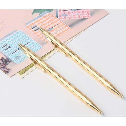 1PCS Metal Signing Pen Stainless Steel Rod Rotating Ballpoint Pen 0.5mm Ballpen School Office Supplies Stationery