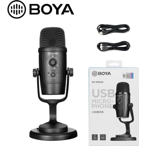 BOYA BY-PM500 USB Microphone Microphone for Pc Audio Interface Mic Mikrofon Phone Music Studio Microphones Portable Video