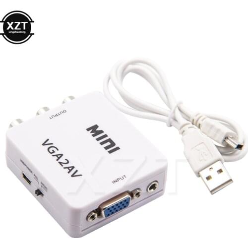VGA to AV Mini Converter Scaler Adapter Support 1080P VGA2AV Converter PC to TV HD Computer to TV Wholesale