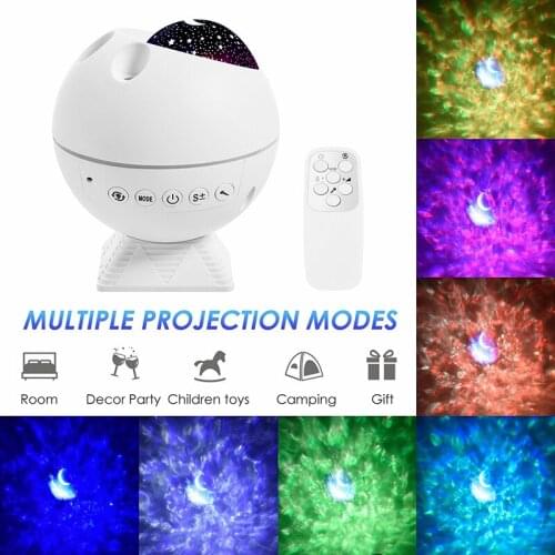Mini LED Starry Sky Projector Galaxy Lamp Moon Star Clouds Night Light Starry Sky Rotate With Remote 10 Colors Room Decoration