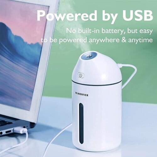 320ml Mini Humidifier USB Chargeable Air Humidifier Portable Low-noise desktop Mist Diffuser Home Office Car Air Humidifier