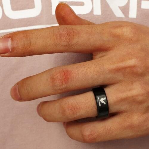 MOREDEAR 8mm Titanium Ring For Men And Women Rooster Weathervane Ring
