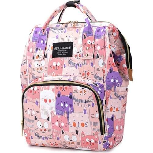 Cartoon cute mummy bag large-capacity multi-function shoulder baby bottle milk mother out backpack