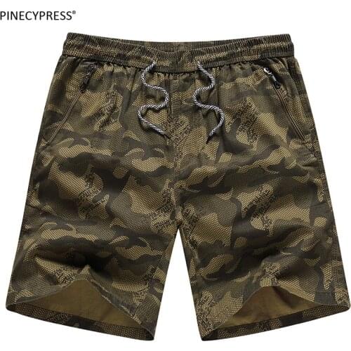 100% Cotton Man Shorts Fashion Camouflage Zipper Pockets Military Army Loose Male Beach Straight Casual Men Cargo Short Pants
