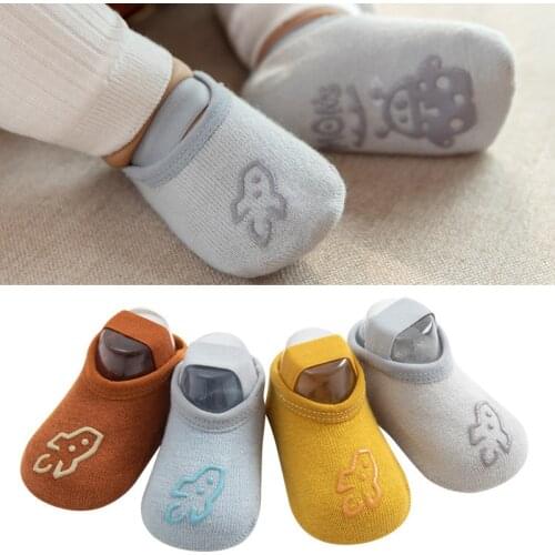 Wecute Newborn Baby Socks for 0-3years Baby Kids Non-slip Toddler Socks Cartoon Printed Rubber Bands Floor Socks Soft Cotton