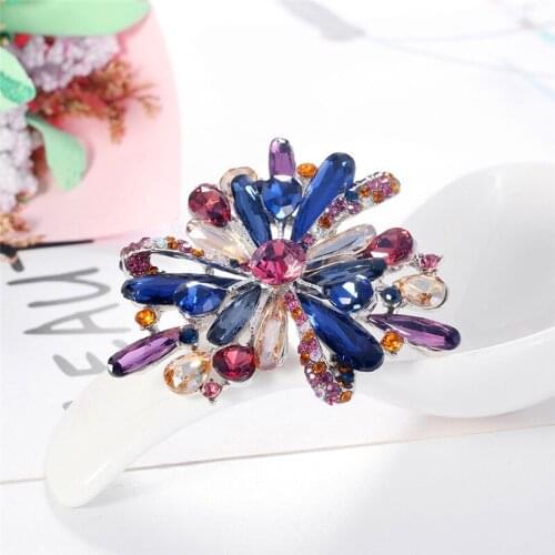 New Fashion Luxury Vintage Cute Snowflower Brooches Multicolor Crystal Alloy Brooch Lady Party Pins Birthday Gifts