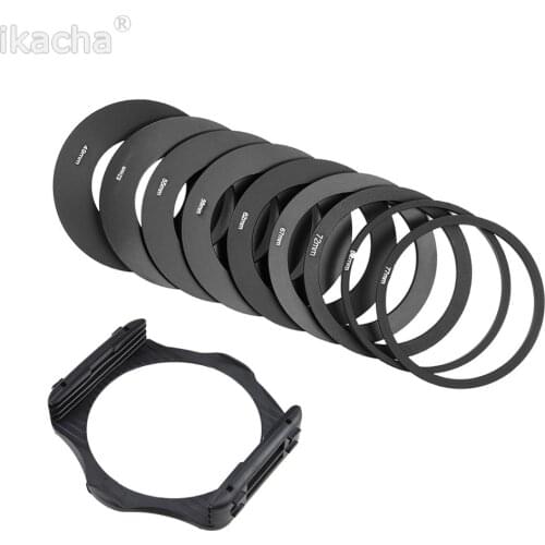 2 In 1 Camera Square Filter Adapter Ring Metal Ring Lens Adapter for Cokin P Series Filter Holder 49 52 55 58 62 67 72 77 82mm