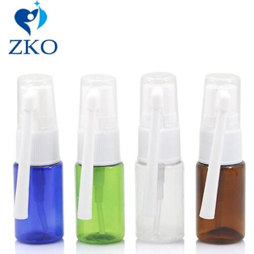 10ml Mini Plastic Round Clear/Colorful Bottle Nasal Spray Medical Spray Refillable Portable Bottle with Long Pole Free Shipping