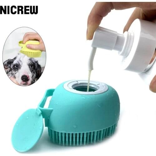 NICREW Pet Dogs Shampoo Massager Brush Bathroom Puppy Cat Massage Comb Grooming Shower Brush For Bathing Soft Brushes