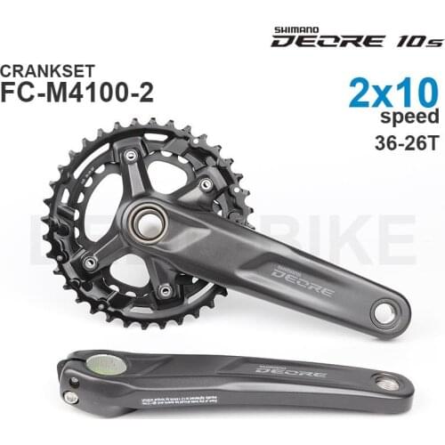 SHIMANO DEORE - M4100-2 2x10v MTB Crankset - 36-26T - 2-PIECE - Q-factor 178.5 mm - Chain Line 48.8 mm - 2x10-speed