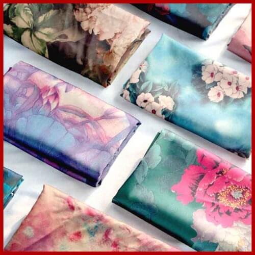 SMTA 50 150cm* Material Fabric Cotton The Cloth Tissu Au Metre Sewing Accessories Tela Knit Fabric Rayon Guofeng Flower D30
