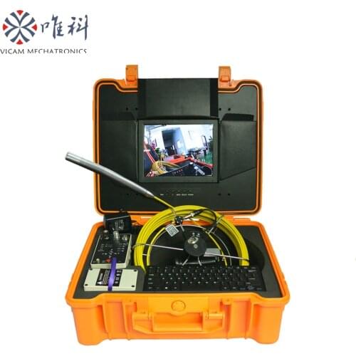 Dia.50mm to 200mm pipe endoscope inspection camera with 23mm long spring flexible camera head and 30mts cable reel