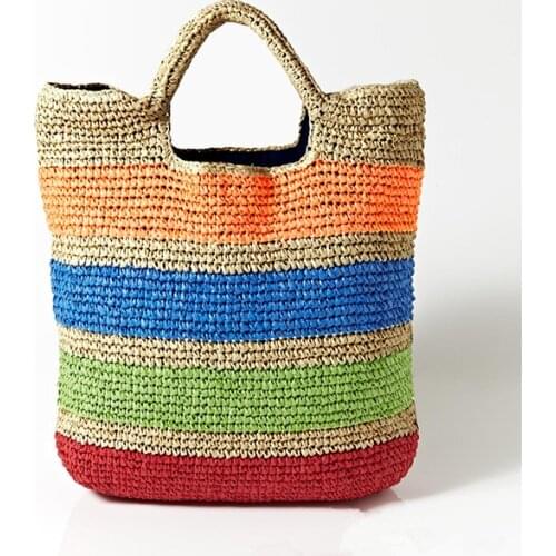 2019 Bohemian Straw Bags for Women Large Capacity Beach Handbags Summer Vintage Rattan Bag Handmade Kintted Shoulder Bags