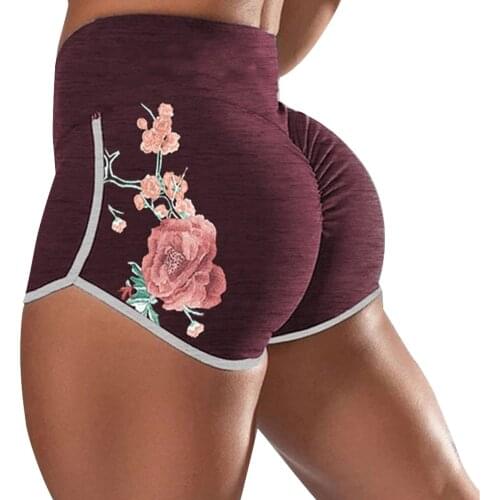 Women Short Leggings Printed Sexy Butt Lift Sports Yoga Shorts Womens Floral Print Hip-lifting Fitness Casual Shorts Hot Pants