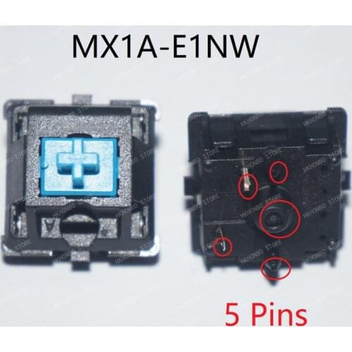 100% New MX Key switch MX1A 3/5 pins Black Blue Brown Green Red