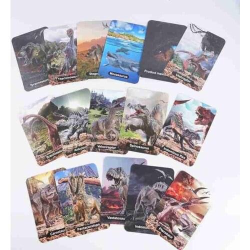 16 Pieces/set Simulation Jurassic Dinosaur Toy Set Model Collection Gift Early Education Animal Flash Anime Cards Cognition Fun