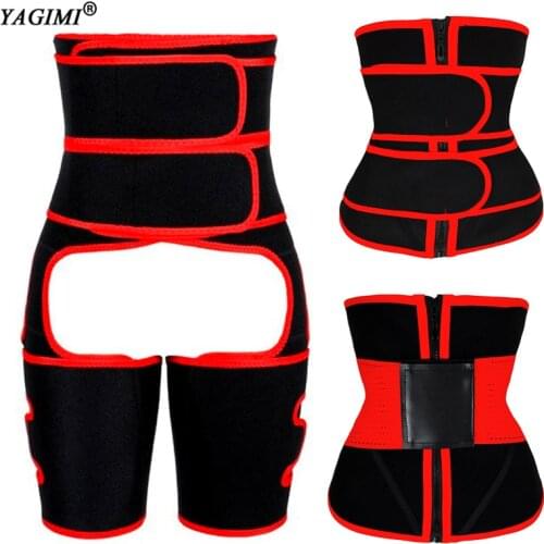 3 in 1 New Waist Trainer Leg Shaper Corset Women Sweat Belt Slimming Weight Lose Girdles Body Curve Shaper Trimmer Shapewear