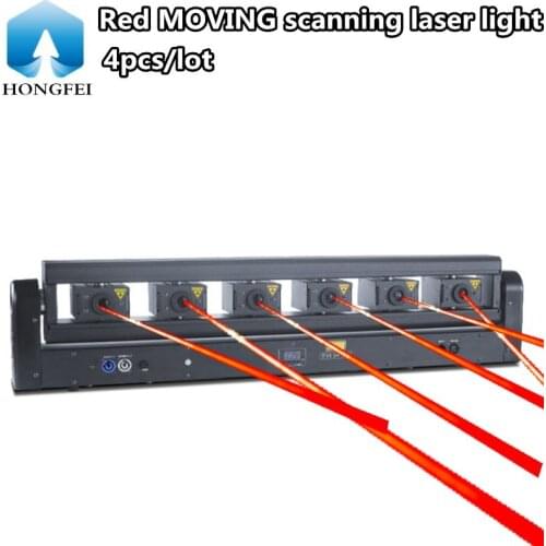 4PCS/ Red Scanning laser light/ line laser light KTV bar passion 6-head moving head laser lights