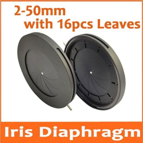B 2-50mm Digital Camera Microscope Adapter Amplifying Diameter Zoom Optical Iris Diaphragm Aperture Condenser with 16 Blades