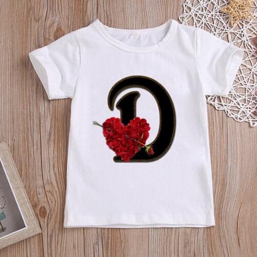 Name Latters Baby Boys Girls Shirts New Boys Summer Tshirts Kids Cartoon T Shirt Children T Shirts Short Sleeve White Tee Shirts