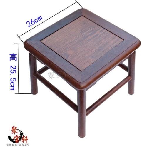 Small square mahogany chair stone vases of Buddha purple wood carving handicraft furnishing articles