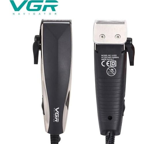 VGR 033 hair trimmer cord hair clipper haircut machine oilhead clipper white hair carving clipper 9w powerful adjustable blade