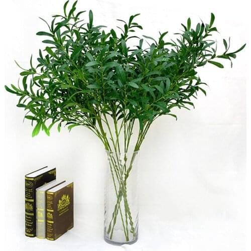 2021 new 92CM 6 Fork Green Artificial Olive Branch Simulation Plant Olive Home Wedding Decoration Fake Flower Christmas Decor