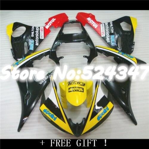 B Motorcycle Fairing YZF R6 2003 - 2005 04 05 Yellow Black Monster Fairing for YZFR6 2005