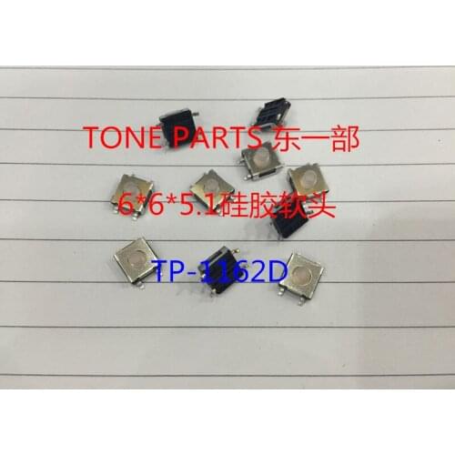 Original new 100% touch switch silicone button 6*6*5.1 TP-1162D SMD 4pin