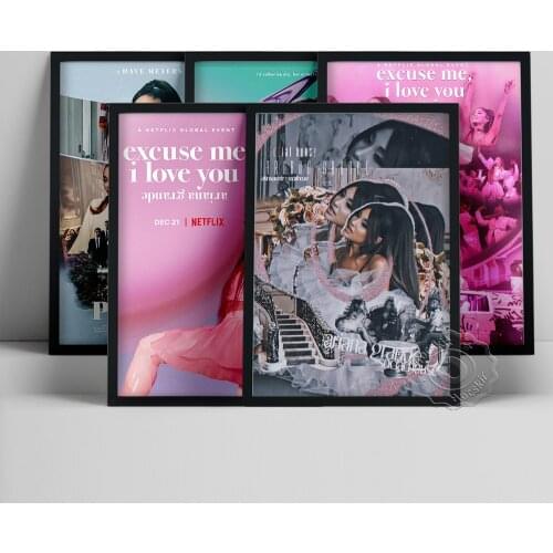 Ariana Grande Singer Poster, Excuse Me I Love You Album Cover Wall Art, Ariana Portrait Art Prints, Music Tour Star Wall Picture