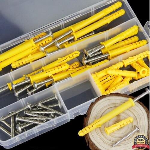 Plastic Self Drilling Drywall Ribbed Anchors with Phillips Flat Head Self Tapping Screws Assortment Kit Drywall Anchors