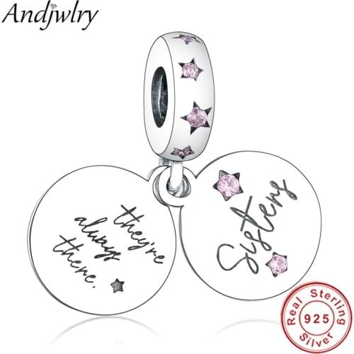 Fit Original Charms Bracelet 925 Sterling Silver Forever Sisters Dangle Pendant Charm Women DIY Jewelry Berloque 925