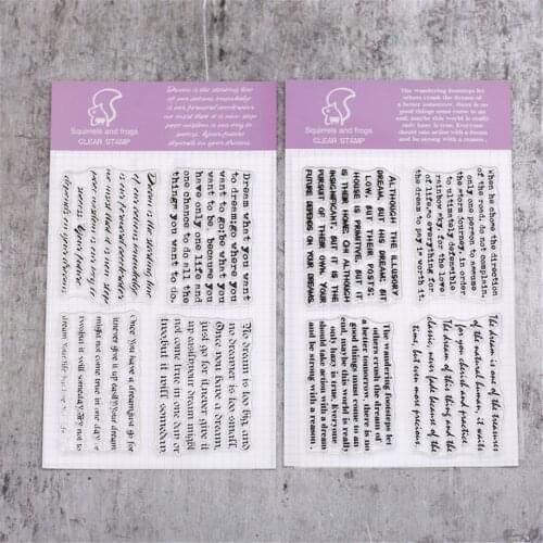 Words My Dream Transparent Clear Silicone Stamps For DIY Scrapbooking/Sentiment Rubber Stamp Photo Album Decorative Card Making