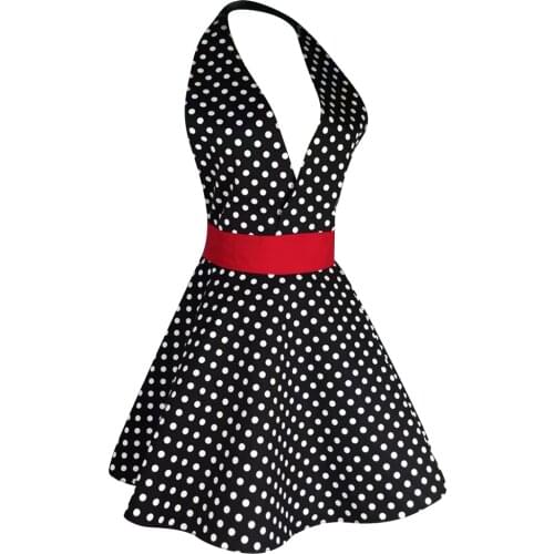 Lovely Retro Kitchen Apron Woman Girl Cotton Dot Cooking Vintage Apron Dress