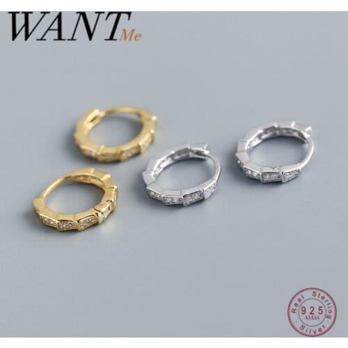 WANTME Real 925 Sterling Silver Round Snake Scale Ear Buckle Stacked Earrings for Women Punk Rock Mens Chic Jewelry Accessories