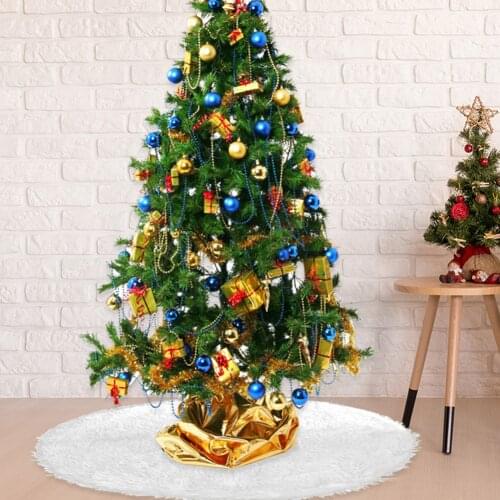 Christmas Tree Skirts Festival Decor Tree Base Floor Mat Anti Slip Carpet Door Foot Pad Round Tree Apron White Flat Shear Carpet