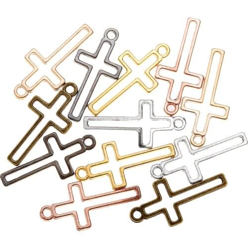 YuenZ 30pcs New Product Antique silver color cross Charms Pendant Jewelry Metal Alloy Jewelry Marking 23*11mm T102