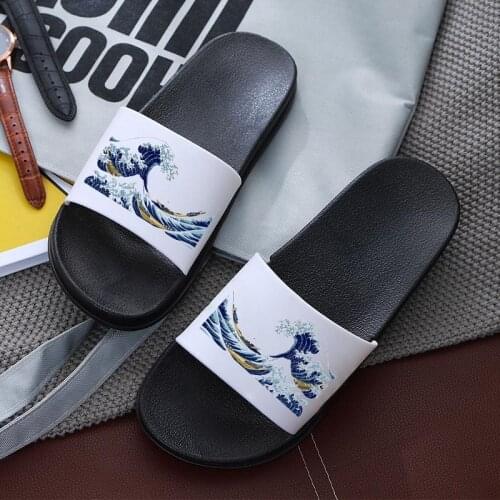 The Great Retro Wave Women Slippers Summer Slides Flats Beach Flip Flops Ladie indoor Beach Slipper Lovely Home Slippers Female