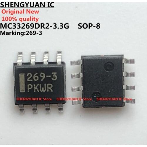 10 pcs/lot MC33269DR2-3.3G 269-3 SOP-8 MC33269DR2-3.3 MC33269DR2 Linear Voltage Regulator, LDO, 800mA Vout: 3.3V 100% new