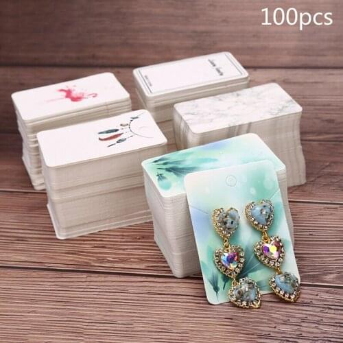 100pcs/Set Multi Color Paper Cute Stud Earring HangTag Card Custom Cost Extra Jewelry Display Packing Card
