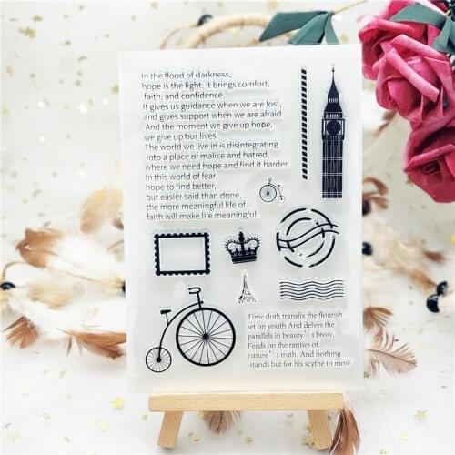 11x16CM tower stamps transparent seal clear stamps silicone seal roller stamps DIY scrapbook album / card production