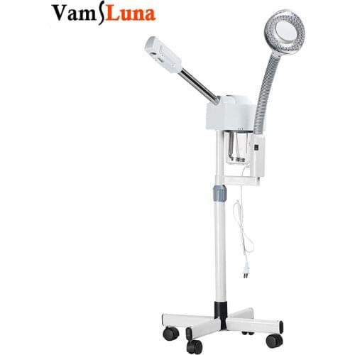 2 in 1 Facial Steamer with 5X Magnifying Lamp Ozone Nano Ionic Face Steamer Humidifier Vaporizer Aromatherapy Mist Steam Inhale