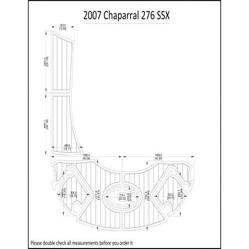 2007 Chaparral 276 SSX Swim Step & Transom Pad Boat EVA Teak Decking 1/4" 6mm