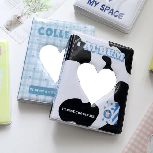 4/6 Inch PVC Photo Album Hollow Heart Mini Plug-in Album Case for Name Card Mini Scrapbooking Storage Wedding photocard holder