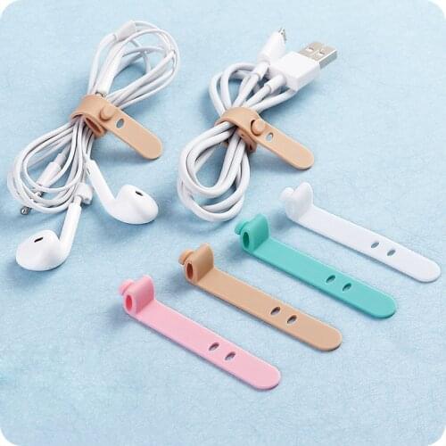 4PCS Headphone Winder Cable Holder Storage Clip Multifunctional Durable Silicone Headphone Data Cable Mobile Computer Winder