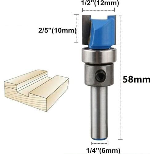 4pcs Router Bits 1/4\" Shank Mortise Template Flush Trim Router Bit Cutter Woodwork Milling Cutter Woodworking Tool